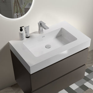 English Elm Alice 30" Gray Floating Bathroom Vanity With Sink - Modern Design, Large Storage & Quiet Soft-Closing Drawers W1865S00005