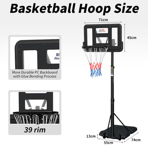 English Elm Double Fish Adjustable Basketball Hoop Portable Steel Frame Outdoor Backyard System W3087P251064