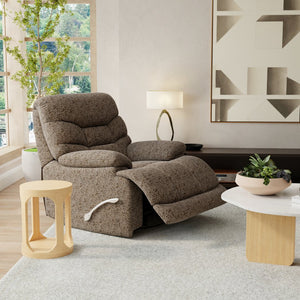 English Elm Swivel Glider Recliner Plush Upholstered Chair for Contemporary Living Rooms Brown B339P422559