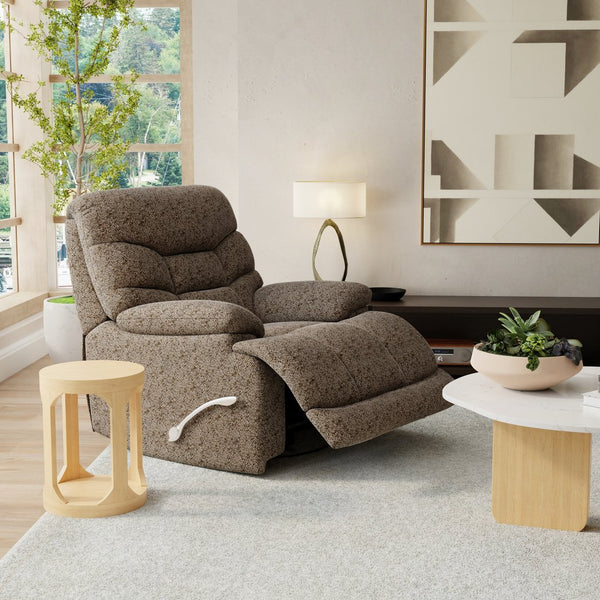 English Elm Swivel Glider Recliner Plush Upholstered Chair for Contemporary Living Rooms Brown B339P422559