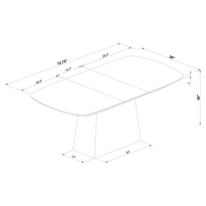 English Elm Idlewild Faux Marble Extendable Dining Table with Sculptural Pedestal Base for Modern Spaces B062S01650