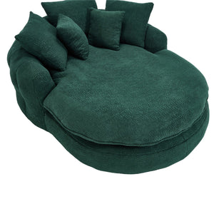 English Elm Oversized Memory Foam Chenille Bean Bag Sofa with Ergonomic Back Support, 3 Large & 2 Small Pillows Emerald W395P359413