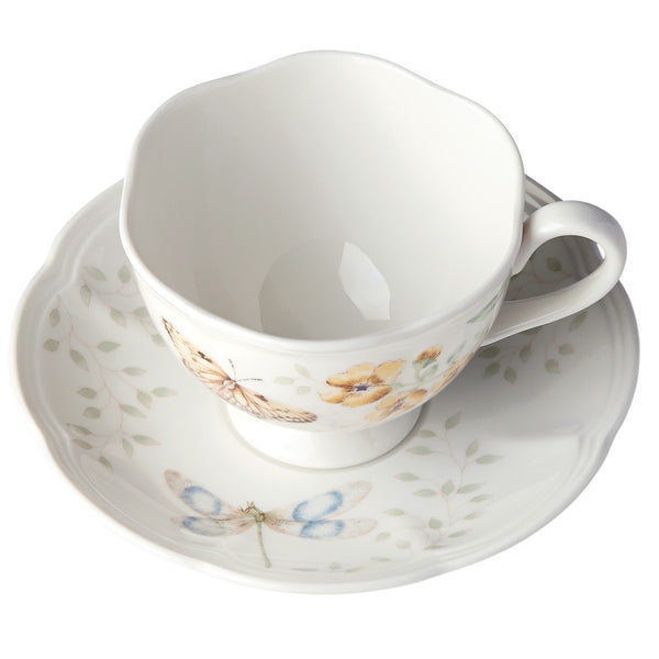 Lenox Butterfly Meadow Fritillary Cup and Saucer Multi, WHITE PORCELAIN 812463