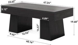 English Elm Wooden Rectangular Coffee Table Rustic Mdf Open Base Living Room Center Piece T3971P458794
