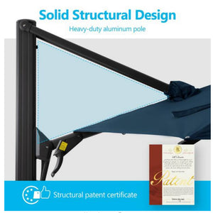 English Elm 10 Ft Square Cantilever Patio Umbrella Upf 50 Plus Polyester Canopy 360 Rotation B082P454954