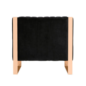 English Elm Trillium Velvet Lounge Chair with Gold Stainless Steel Frame, Plush High-Density Foam, No Assembly Required Black B365P398024