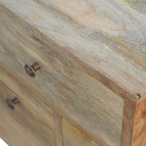 English Elm Solid Mango Wood Four Drawer Nightstand Handcrafted Nordic Bedside Storage Organizer B182P280766