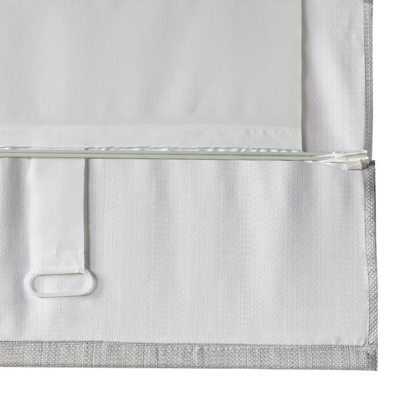 JLA Home Madison Park - Basketweave Room Darkening Cordless Roman Shade with Thermal Foam Backing for Privacy & Energy Savings Grey MP40-6551