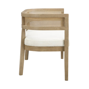 English Elm 47.5" Hand-woven Rattan Loveseat with Open Weave Back and Cushioned Two-seat Comfort Beige,Natural Ash N771P381036A