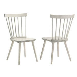 English Elm 2-Piece Rustic Dining Side Chair Set – Solid Wood, Weathered Finish, Easy Assembly, Farmhouse Charm W2537P214544