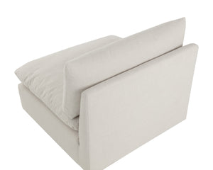 Sunpan Reve Modular - Luxurious Pillowy Softness Armchair In Effie Linen For Modern Spaces & Style Cream Fabric 111768