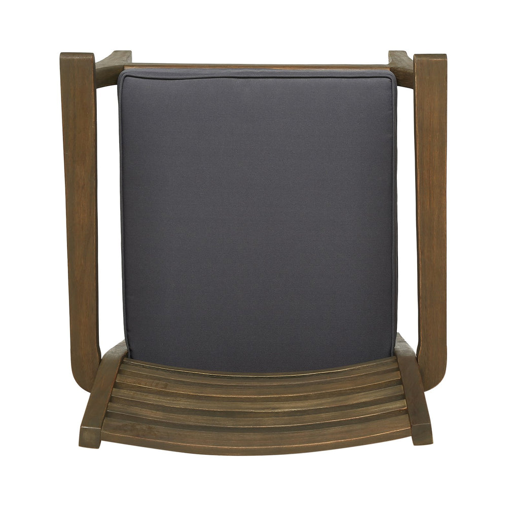 English Elm Christopher Knight Home® - EMERSON Acacia Wood Dining Chair Set of 2 with Wicker Seats, Water-Resistant Cushions, Teak Finish DARK GREY 61723.00GRY