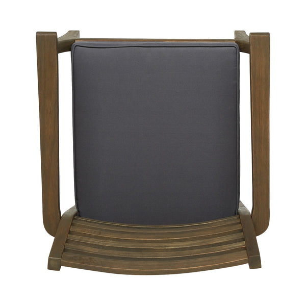 English Elm Christopher Knight Home® - EMERSON Acacia Wood Dining Chair Set of 2 with Wicker Seats, Water-Resistant Cushions, Teak Finish DARK GREY 61723.00GRY