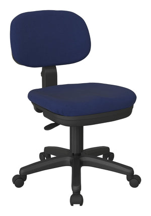 OSP Home Furnishings Basic Task Chair with Pneumatic Height Adjustment Sculpted Seat and Lumbar Support Navy SC117-225