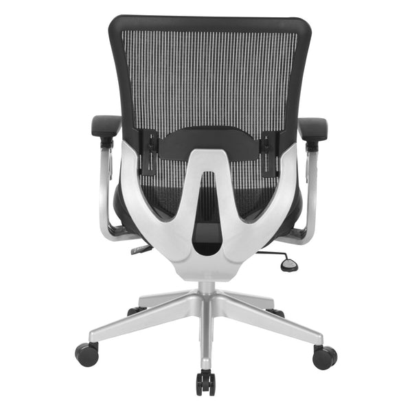 OSP Home Furnishings Vertical Mesh Back Office Chair with Lumbar Support Synchro Tilt and Pneumatic Lift 889-T11N6421R