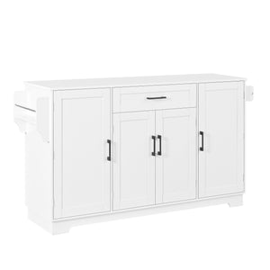 English Elm U_style Contemporary Buffet Cabinet Melamine Mdf Dining Room Storage with Adjustable Shelves White N711P437643K