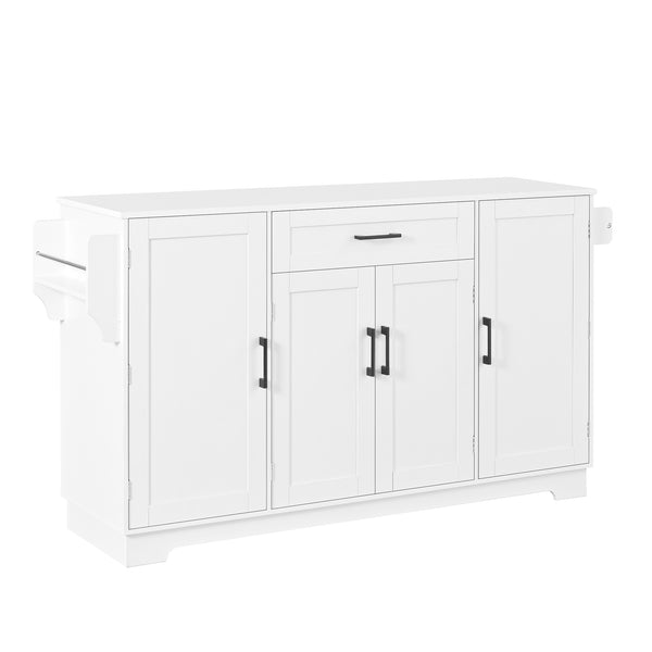 English Elm U_style Contemporary Buffet Cabinet Melamine Mdf Dining Room Storage with Adjustable Shelves White N711P437643K
