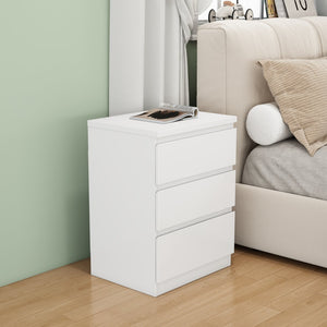 English Elm 19.7-inch Matte Finish Nightstand with Touch Release Drawers for Minimalist Bedrooms White W3151P407888
