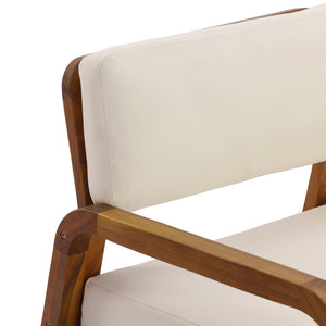 English Elm Outdoor Solid Acacia Wood Patio Armchair Teak Finish Slat Back Poolside Lounge N768P382498T_2