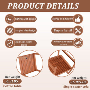 English Elm 2-Piece Indoor/Outdoor Furniture Set - Stylish & Weatherproof Chair With Coffee Table For Cozy Spaces W3450P323301