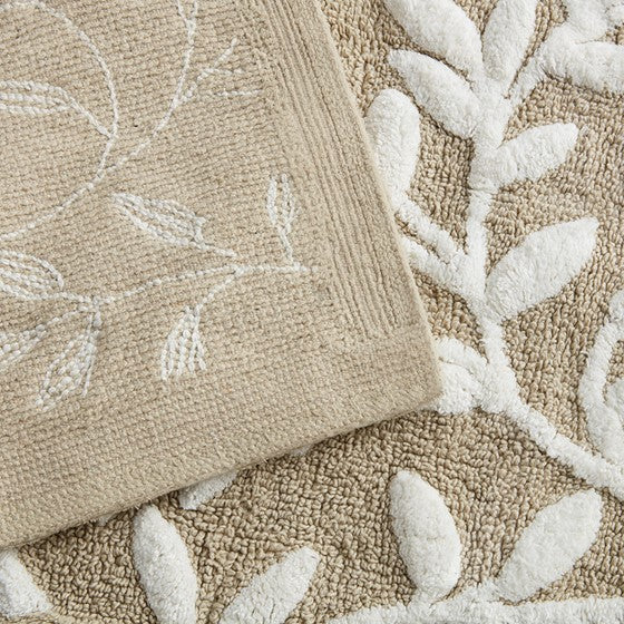 English Elm Cotton 24x60 Tufted Bath Rug with Plush 100% Cotton Pile, Non-Slip Spray Latex Backing for Comfort B035P203228