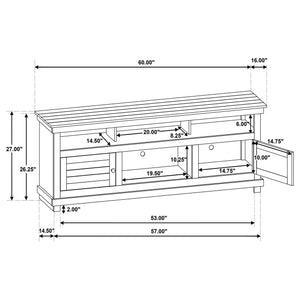 English Elm Castleton Rustic Distressed White 60" TV Stand - Modern Farmhouse Media Console with Shelves & Cupboards B062P375514
