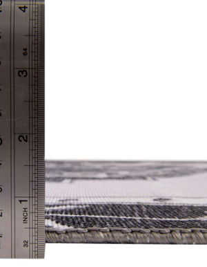 Unique Loom Timeless Thomas Machine Made Medallion Rug Black and White, Gray 7' 6" x 7' 7"