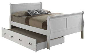 English Elm Charming Full Trundle Bed White — Durable Particle Board, Space-Saving Slide-Out Guest Bed, 87"D B078S00386