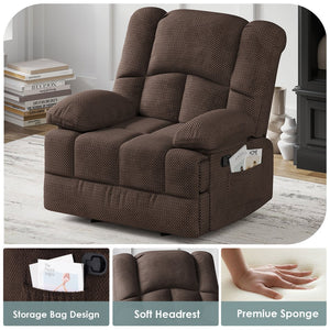 English Elm Oversized Rocking Rocker Recliner Chair with Ergonomic Support, Tool-Free 5-Minute Assembly Comfort Chocolate T3623P380999
