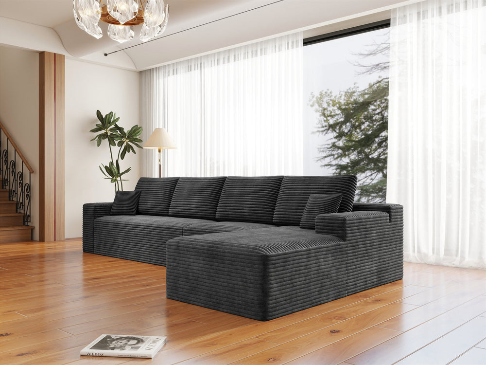 English Elm 131.9*68.9"Modular Sectional Sofa - Plush Corduroy, No Assembly, 4-Piece Design For Ultimate Comfort! W3819S00111