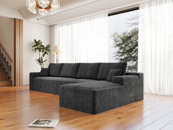 English Elm 131.9*68.9"Modular Sectional Sofa - Plush Corduroy, No Assembly, 4-Piece Design For Ultimate Comfort! W3819S00111