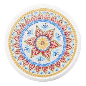 English Elm Christopher Knight Home® - Ruby 12" Mosaic Side Table - White Ceramic Tile Top With Unique Cut-Out Metal Base For Indoor/Outdoor Use N770P182376W