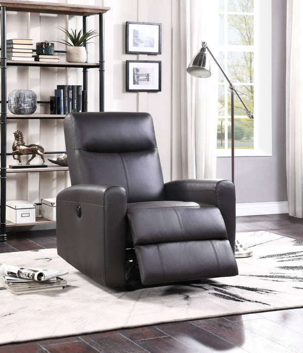 English Elm Blane Brown Top Grain Leather Match Power Recliner with Horizontal Tufting, Pocket Coil Seat, 150° B2726P278163