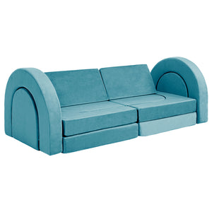 English Elm 14pcs Modular Foam Play Couch Set Convertible Toddler Fort Builder for Playrooms Cyan T5880P493432