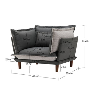 English Elm Modern Chenille Oversized Armchair - Plush Accent Chair For Cozy Living Room, Bedroom & Study W2997P236168