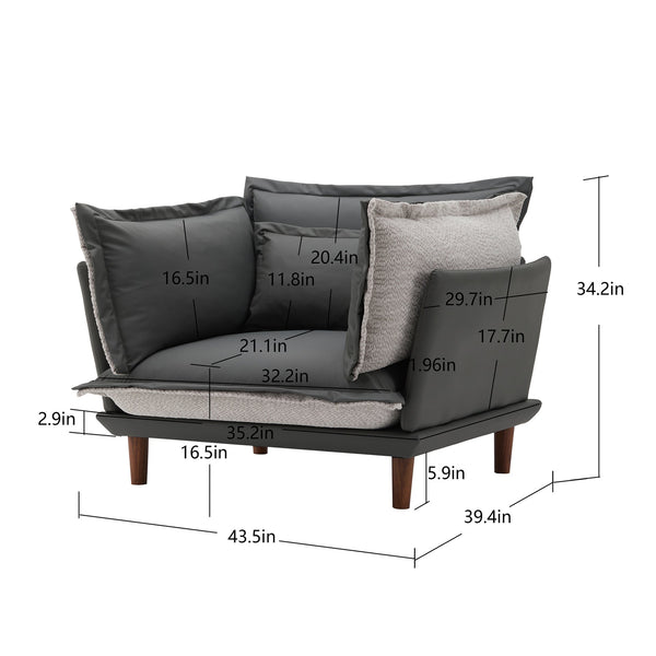 English Elm Modern Chenille Oversized Armchair - Plush Accent Chair For Cozy Living Room, Bedroom & Study W2997P236168