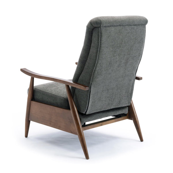 English Elm Saugus Wood Arm Push Back Recliner Charcoal - Modern Chestnut Arms, Durable Fabric, 3-Position Comfort B050P281012