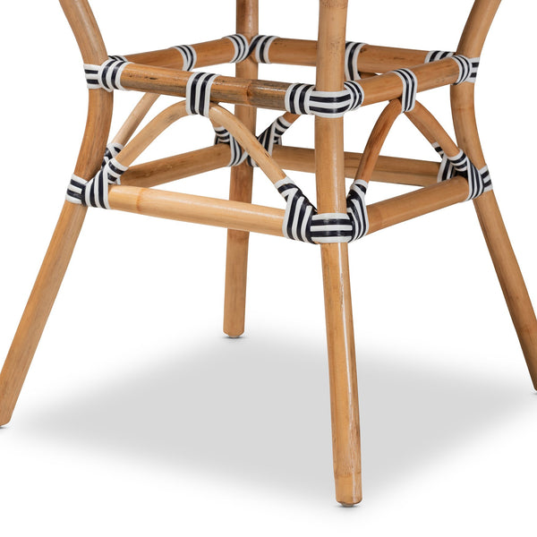 English Elm Classic Parisian Bistro Round Table with Woven Top and Natural Rattan Pole Legs B2750P470049