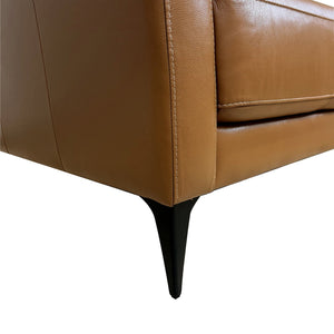 English Elm Tussio Italian Genuine Leather Accent Chair with Pillow Firm Structured Seating B2726P457659