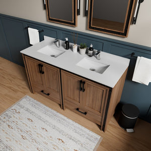 English Elm Rustic Barnwood Double Bath Vanity With Cultured Marble Top - Spacious Storage & Soft-Close Design B2731P260716-GIGA