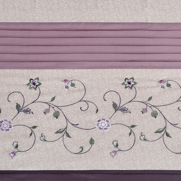 JLA Home Madison Park - Faux Luxurious Embroidered Floral Shower Curtain — Silky Finish, Machine Washable, Boutique Hotel Style Purple MP70-3453