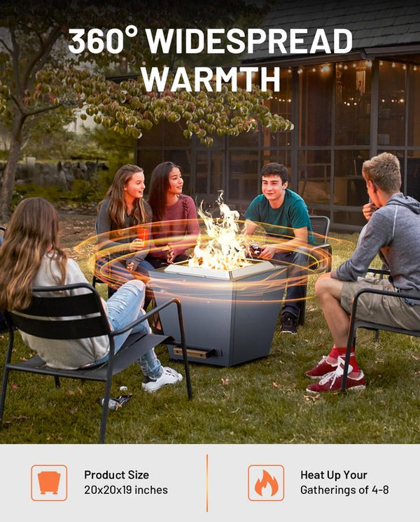 English Elm Cyberpit One 20-Inch Portable Smokeless Fire Pit With Pull-Out Ash Pan For Effortless Outdoor Fun W944P272775