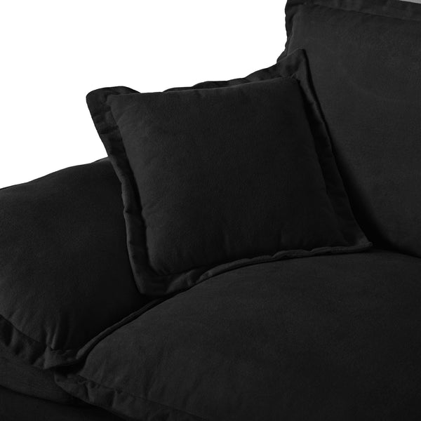 English Elm Modular U-shape Chenille Cloud Sectional with Sculptural Sailboat Arms Six Seats Black W3163S00127