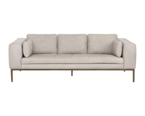 Sunpan Burr Sofa - Modern Masculine Design with Oversized Comfort and Antique Brass Accents for Your Space Bali Bone Leather