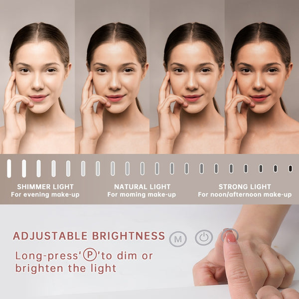 English Elm Vanity Mirror With 18 Led Lights, 3 Color Modes & Usb Charging – Perfect For Makeup & Grooming! W3660P373021-GIGA