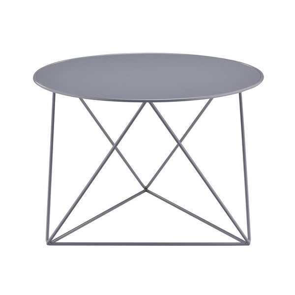 English Elm Metal Modern Geometric Round Accent Table with Irregular Metal Base for Contemporary Living Room Decor Gray B016P311141