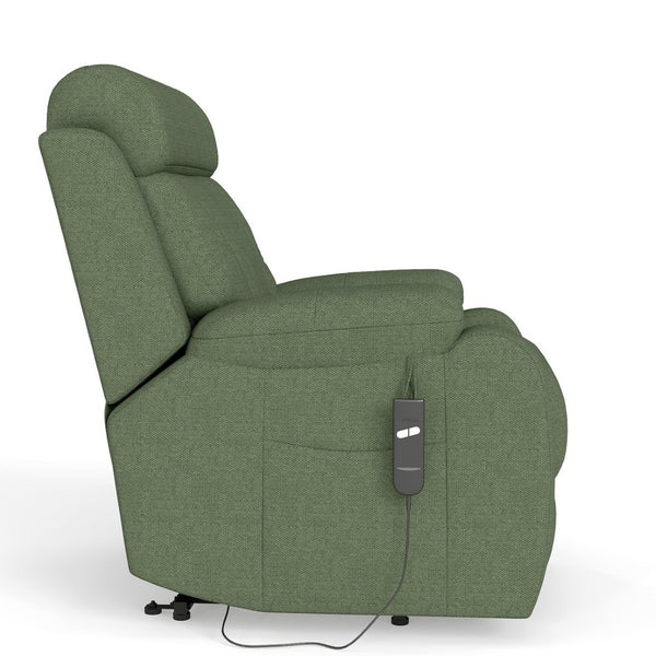 English Elm Power Lift Recliner For Seniors - Elegant Electric Chair With Remote Control & Side Pocket, Dark Green Velvet W1028S00056-GIGA