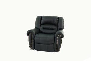 English Elm Modern Oversized Manual Recliner Chair Glider in Bonded Leather with Nailhead Trim and Plush Support Black 41 L x 31 W x 27 H B011P205581