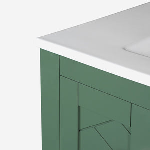 English Elm 30'' Bathroom Vanity - Retro Style With Ceramic Sink, Soft-Closing Doors & Ample Storage Space N710P191947F
