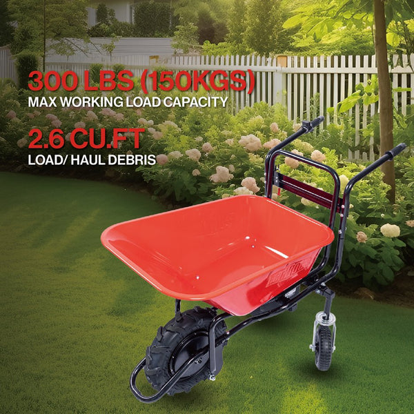 English Elm Wheelbarrow Electric 24v Brushless Motor 78l Steel Cart Forward Reverse Outdoor Hauler N727P171068R